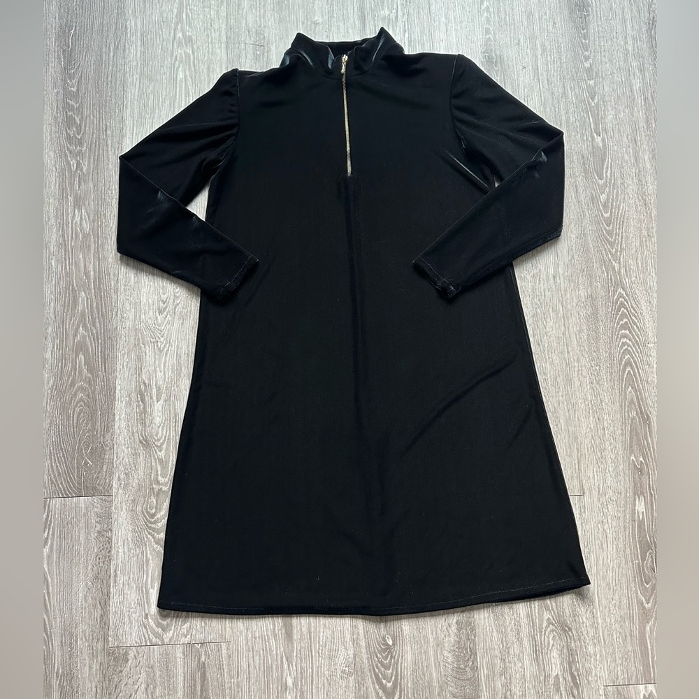 Vintage 90s Another Thyme Black Long Sleeve Dress with Zipper Size 14